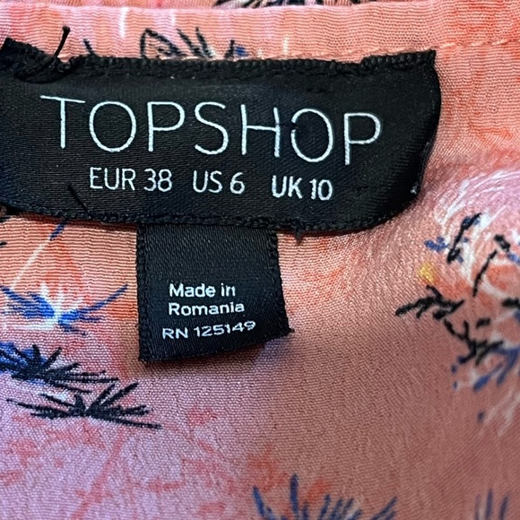 Topshop Floral Ruffle Wrap Dress - Size US 6 (UK 10 / EUR 38) - Picture 2 of 9